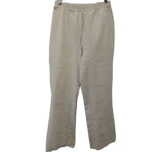 Denim 24/7 Women's Beige with‎ White Striped High Rise Slacks Size H2